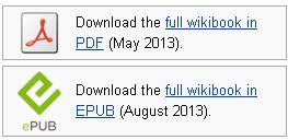 Look for these options from the main page of a Clicklaw Wikibook title.